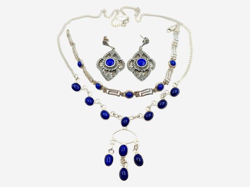 Vintage-Blau-Cabochon-Schmucks