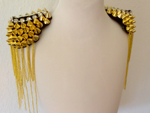 Epauletten strass gold - epauletten,
